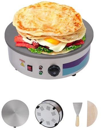 ACROSSPART Crepes Maker elettrico con piastra da 45 cm, 2800 W, temperatura tra 150 – 280 crepes-ferro Crepes, piastra Crepes, pancake Maker SX-450P