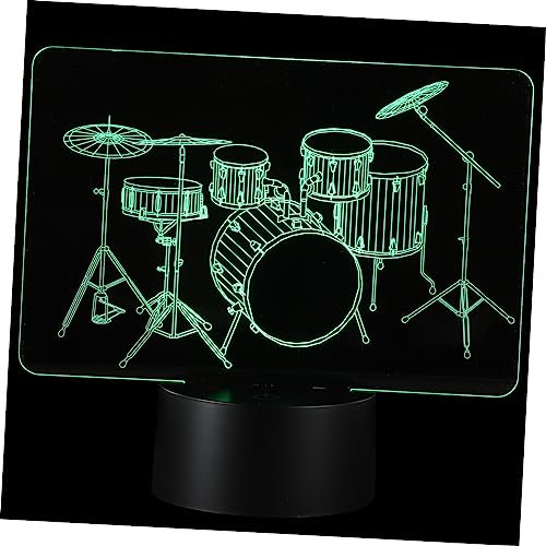 Homoyoyo 3d-illusions Nachtlicht Schlagzeug Usb Touch Led Lampe Acryl Kunststoff Kinderzimmer Dekoration