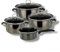 Bemus Emaille Kochtopf-Set BLACK PEARL 7tlg., anthrazit glänzend
