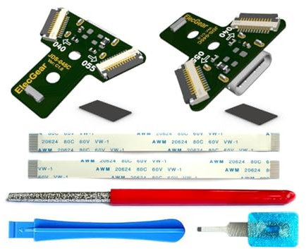 ElecGear 2X USB-C Ladeanschluss PCB Ersatz für PS4 Controller der 2. Gen, Upgrade DS4 von Micro-USB Eingangsanschluss auf USB-Typ-C-Anschlussadapter für JDS-040 und JDS-055