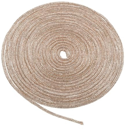 QUARKZMAN Lacci per Scarpe Glitter Strass Brillante Rotonda 4mm Champagne | Corda Cristallo Lucida Brillantini, Ciondolo Cordini, per Sneakers, Pantaloni, Tuta