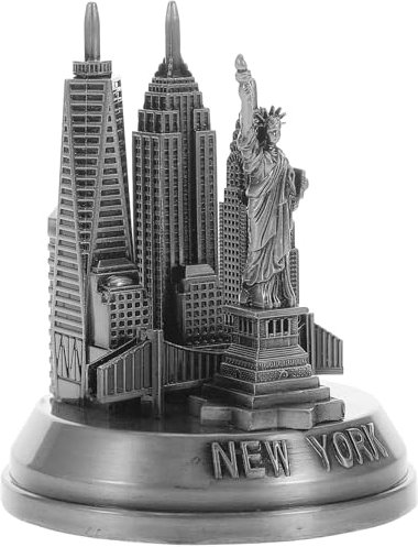 Luxshiny York Skyline Modell Statue Dekorative Landmark Figur Für Zuhause Oder Büro Vintage Metall Kunstwerk Stilvolle Wohnaccessoires Für Wohnzimmer Und Schreibtisch
