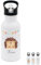 wunderwunsch® - Personalisierte Trinkflasche Kinder Edelstahl [ 500ml ] - Robuste Trinkflasche mit Namen - Wasserflasche mit Trinkhalm - Personalisierte Geschenke für Kinder (Igel Girlande)