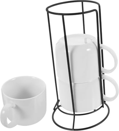 CATIEBYE Set of Mugs 1 Set Mug Organizer for Countertop Mug Tree for Counter Mug Holder Tree Espresso Mug Desktop Coffee Mug Office Coffee Cup Mug Holders for Counter The Water Mug Iron White