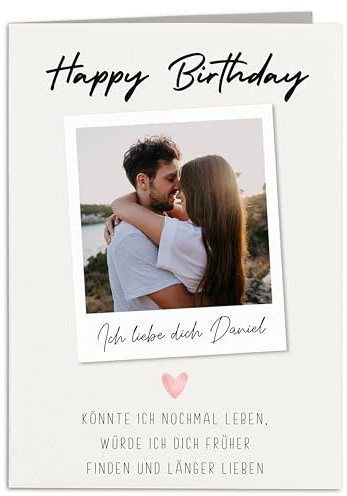 Geburtstagskarte für Männer personalisiert Ich liebe dich Geschenk für ihn | Personalisiert, hochwertiger Karton, für Ehemann & Freund, zum Jahrestag, inkl. Umschlag