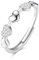 JeweBella Sterling Silver Ring for Women Dainty Love Heart Rings Stacking Adjustable Thumb Rings Cubic Zirconia Wedding Engagement Promise Ring Silver Gold Rose Gold