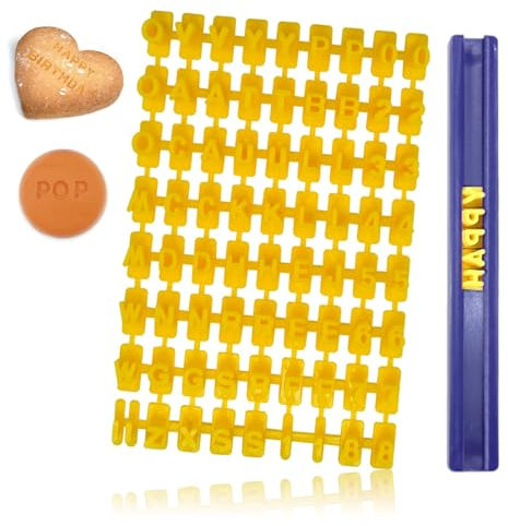 Keksstempel Buchstaben Stempel Ton Backen 72 Stk Fondant Stempel Keksstempel Personalisiert Klein Alphabet Nummer für Kuchen Prägung Keks
