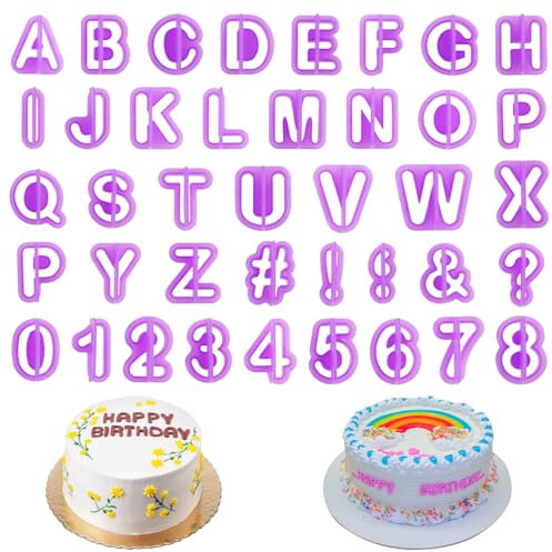 80 Stk Fondant Ausstecher Set, Buchstaben Ausstecher für Fondant Ausstecher Buchstaben, Buchstaben Zahlen Ausstechform Ausstecher für Alphabet Keksen Tortendeko Backzubehör Fondant Ausstechform