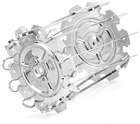 Jwthee Spieß-Set, Rotisserie-Spieße, Grill-Bräter, Gemüse-Fleisch-Spieß, Edelstahl-Grillkäfig, Grillzubehör für Rotisserie-Ofen-Bräter