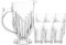 Housetronics 7 Piece Crystal Effect Glassware Set 1.2L Water Jug Pitcher & 6 Glasses 370ML Tumbler Juice Crystal Effect Glass Jug Pitcher Set