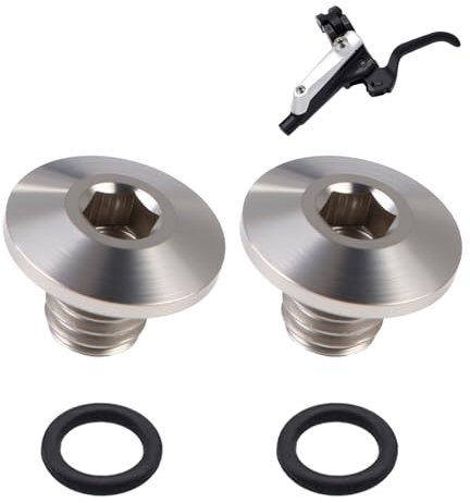 2 Stück Fahrrad-Entlüftungsschraube, O-Ring Ölkappenschraube für Geteilten Fahrradkörper TC4-Titanlegierung M5 x 10 mm Schrauben, Kompatibel mit Shimano XT, SLX, Zee, Deore LX (Titanfarbe)