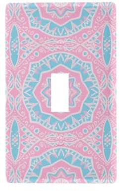 Boho Pink Blue Vintage Flowers Decorative Covers and Switch Plates Cute Light Switch Covers Wall Plate tapa para Switch de luz Toggle Switch