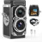 VBESTLIFE Vintage Mini Digital Camera, Portable TLR Style Retro Point and Shoot Small 1080P FHD Video 12MP Autofocus Vlog Camera for Beginners Teens (128GB)