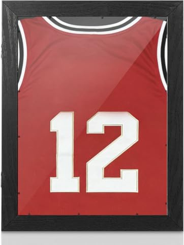 JECOMPRIS Ausstellungsrahmen für Trikots – Ständer aus Holz für Sportuniformen, Basketball, Fußball, Baseball, Sammlerstücke