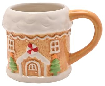 Widdop Santa & Friends Ceramic Mug – Gingerbread House Cup – Festive Christmas Drinkware – Seasonal Gift Idea