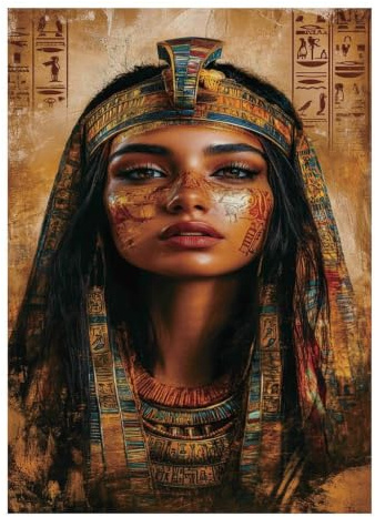 1000pcs Mini Puzzle Für Familie Ägypten Frau Hieroglyphen | 38x26cm Karton Wohnzimmer Dekor Langlebige Struktur Freund Geschenk Angstlinderung