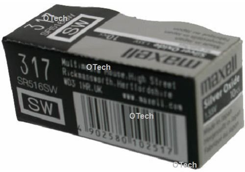 1 x 317 Maxell Uhrenbatterie, SR516SW Knopfzelle