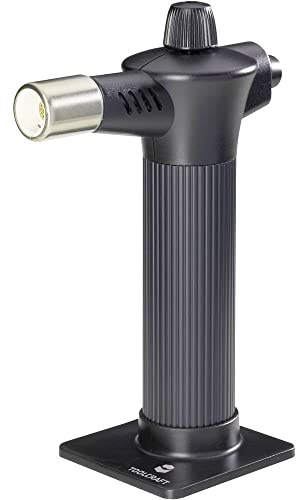 TOOLCRAFT MT Gasbrenner 1300 °C mit Piezozünder I handlicher Gasbrenner für Werkstatt I ideal für Crême Brulée I großer Standfuß I langlebig