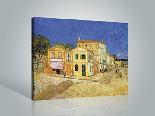 1art1 Vincent Van Gogh Poster Das Gelbe Haus, Vincents Haus In Arles, 1888 Bilder Leinwand-Bild Auf Keilrahmen | XXL-Wandbild Poster Kunstdruck Als Leinwandbild 80x60 cm
