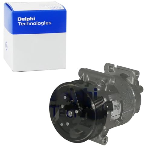 DELPHI A/C Kompressor für Klimaanlage Klimakompressor mit ID: 5CVC PAG 46 mit 119mm Riemenscheibe Kompatibel mit RENAULT KANGOO KC0/1 8200457418 8200678499 8200940233 TSP0155829