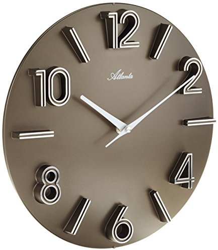 Atlanta Wanduhr Quarz Braun Rund Modern Analog - 4397-3