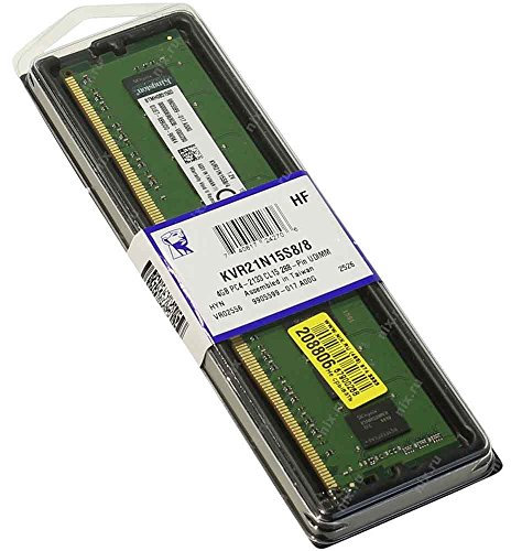 Kingston KVR21N15S8/8 - Memoria RAM Interna de 8 GB, Color Negro y Verde