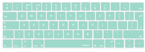 MOSISO Keyboard Cover Compatible with MacBook Pro with Touch Bar 13 and 15 Inch 2019 2018 2017 2016 (Model: A2159, A1989, A1990, A1706, A1707), Silicone Skin Protector (Europe Layout), Mint Green