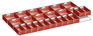 Schubladeneinteilungsset 24 Einsatzkästen für Fronthöhe 100, 125 mm