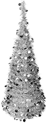 matrasa Lametta Weihnachtsbaum - Girlandenbaum 45 x 120 cm - Künstlicher Christbaum Silber