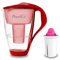 PearlCo Glas-Wasserfilter (rot) mit 1 Magnesium Classic Filterkartusche - Made in EU