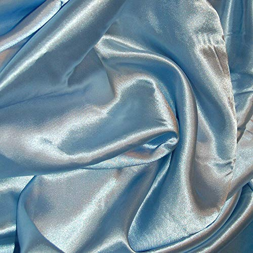Silky Satin Dress Craft Fabric Plain Luxury Wedding Material 150cm. Wide. 20% Off When Selecting 3 or More Metres of Any one Given Colour. (Power Blue) (1m)