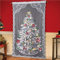 Weihnachts Scheibengardine Gardinen mit LED Spitze Vorhänge Transparent Weihnachtsbaum Dekoschal für Wohnzimmer Kinderzimmer 102 x 213 cm