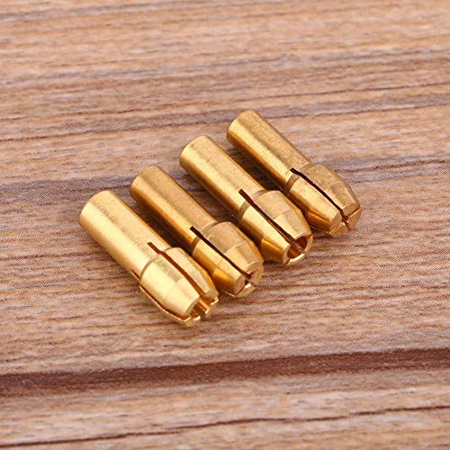 Messing Spannzangen Bohrfutter, Akozon 4pcs Rotary Multi Tool 1/1,6/2,35/3,2 MM Messing Spannzangen Adapter Muttern Kit Set Rotary Tools Fit