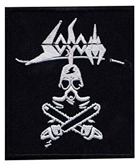SigitasTrading Sodom Silver Aufnäher Besticktes Patch zum Aufbügeln Applique