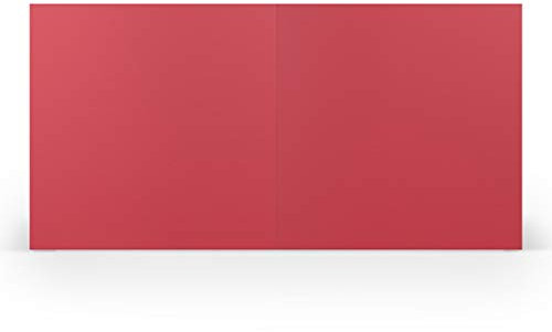 PAPERADO 50 Faltkarten Quadratisch - 15,7 x 15,7 cm - Rot gerippt - 220 g/m² - Blanko Doppelkarten Klappkarten Einladungskarten Basteln Geburtstag Hochzeit