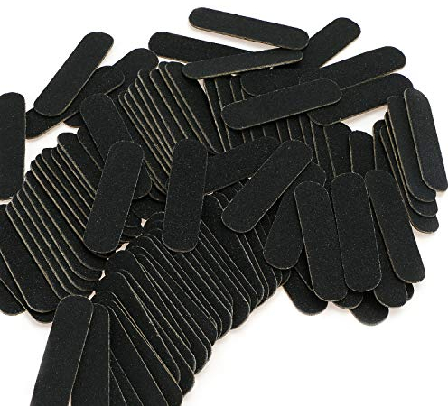 Mwoot 100 Stück Nagelfeilen, Doppelseitige Einweg Nagelfeile, Professionelle Care Mini Nagelfeilen -180/240 Grit (Schwarz)
