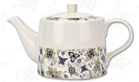 Jameson + Tailor Teekanne Kaffeekanne 1,1l Retro Blumen blau