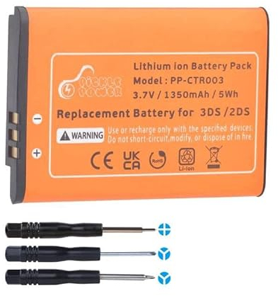 Pickle Power 1350mAh CTR-003 CTR-001 Akku für Nintendo 2DS 3DS, New 2DS XL, Wii U Pro Controller Game Gamepad
