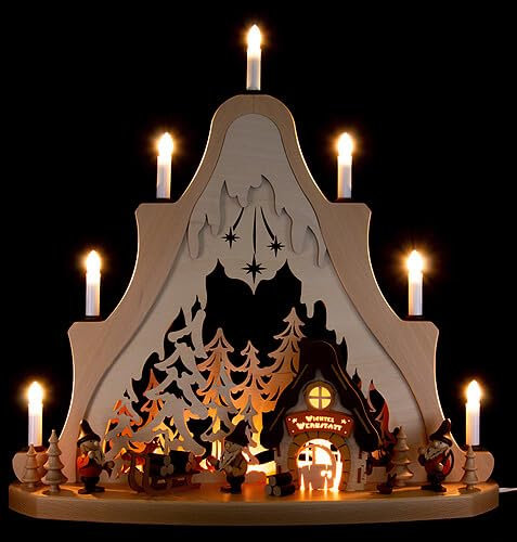 Zeidler Holzkunst Lichterspitze Wichtel - 53x50 cm