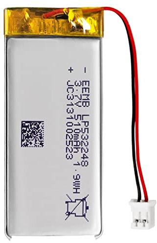 EEMB Lithium Polymer Akku 3,7 V 510mAh 532248 Wiederaufladbarer Lipo-Akku mit JST-Anschluss für VXI Blue Parrott – bestätigen Sie die Polarität des Geräts und des Anschlusses vor dem Kauf