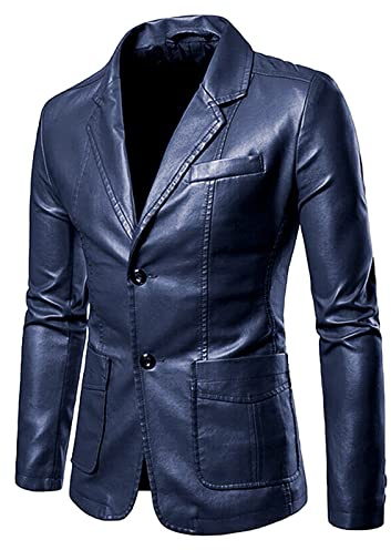Raopuzi Herren Leder-Sakko Biker Lederjacke aus Herren schwarz Lederblazer ledermantel Herren Echtes Rindsleder Biker Jacke Vintage Herren Echtes Leder Biker Jacke