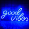 Wanxing Blaues Good Vibes Neon Schild,Good Vibes Neon Schriftzug, LED-Neonschilder für die Wanddekoration,Leuchtende Schilder für Wohnzimmer, Spielzimmer, Büro, Café, Laden, Play-Club-Zubehör