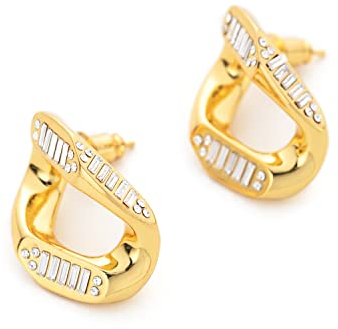 C.Paravano Ohrringe Creolen Gold mit Kristall | Klein Creolen Gold Twist Hoop Earrings | Hypoallergen Ohrringe | Schmuck für Geschenke für Frauen