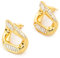C.Paravano Ohrringe Creolen Gold mit Kristall | Klein Creolen Gold Twist Hoop Earrings | Hypoallergen Ohrringe | Schmuck für Geschenke für Frauen