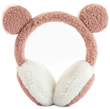 WUERKIYA Cache-oreilles enfants mignon ours oreilles conception doux cache-oreilles enfants accessoire d'hiver pour filles dame garder au chaud-Rose