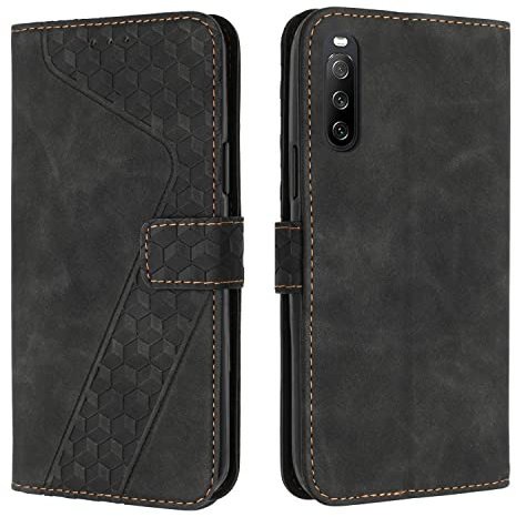 OKZone Coque pour Sony Xperia 10 IV, Etui Protection Housse Premium en Cuir PU Portefeuille Étui Téléphone [Fermoir Magnétique] [Fentes pour Cartes] Flip Case pour Sony Xperia 10 IV（Noir