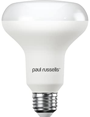 paul russells E27 Spotlight 10W LED Reflector R80 Light Edison Screw, 60w Equivalent Bulb, 940 Lumen, 4000K Cool White, Frosted 120° Beam Angle ES Energy Saving Non-Dimmable Lightbulbs, Pack of 1