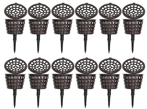 50Pcs Bonsai Fertilizer Box Plastic Fertilizer Mesh Basket with Lid Planting Fertilizer Basket for Orchid Bonsai Plant Tool