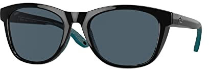 Costa Del Mar Damen Aleta Sonnenbrille, Schwarz/Grau, polarisiert, 580p, 54 mm