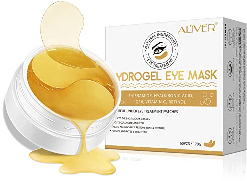 Augenpads Gegen Augenringe 30 Paar Gold Eye Pads Hyaluronsäure Collagen Eye Pads Tränensäcke Falten Dunkle Kreise & Puffiness, Eye Patch Hydrogel Augenpads Anti Aging